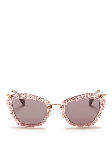 miu miu glitter sunglasses pink|miu miu sunglasses sale.